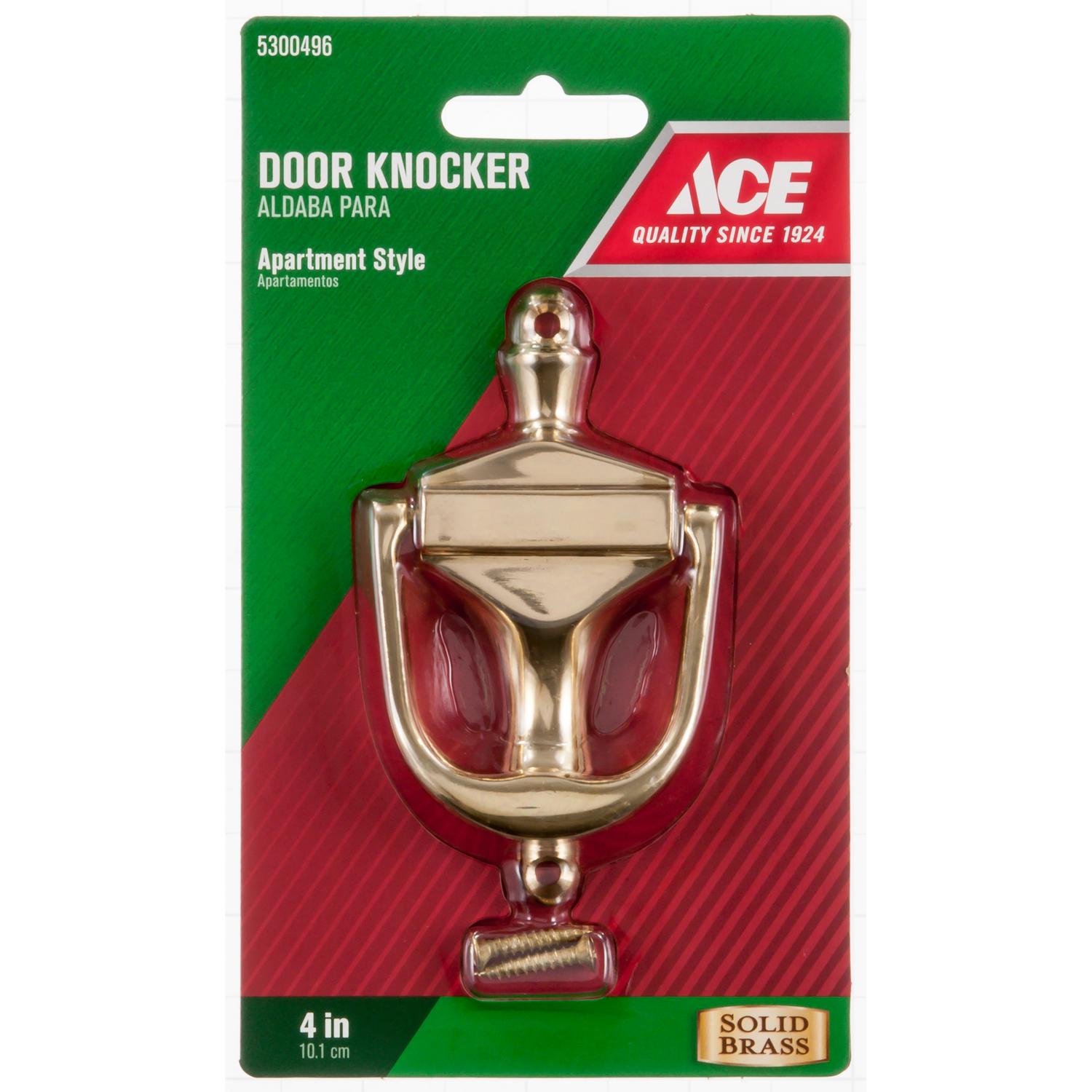 Ace 4 in. L Satin Brass/Black Brass Door Knocker Mfr# 01