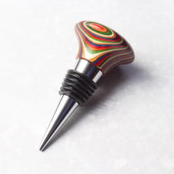 Totally Bamboo Marrakesh Multicolored Stainless Steel/Wood Bottle Stopper