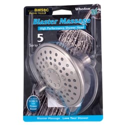 Whedon Blaster Massage Brushed Nickel Nickel 5 settings Wallmount Showerhead 2.5 gpm