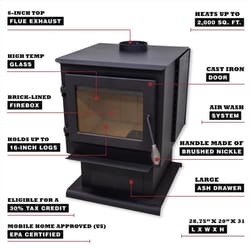 Cleveland Iron Works EPA Certified 2000 sq ft Wood Burning Stove