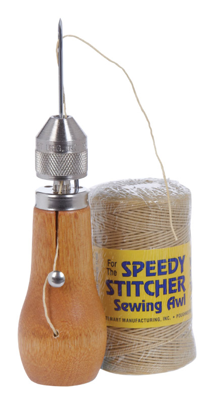 Meterk Leather Stitching Tool Hand Stitcher Sewing Awl Upholstery Stitching  Sewing Tool With 1 Pcs Wax Thread 2 Pcs Neddles For Leather Fabric 