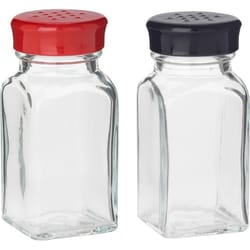 Trudeau Black/Red Glass/Silicone Salt and Pepper Shaker