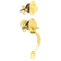 Ace Mayfair Polished Brass Entry Handleset 1-3/4 in.
