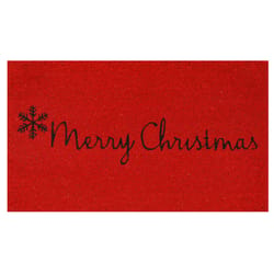 Home & More 1.42 W X 2.42 L Red Merry Christmas Coir Door Mat