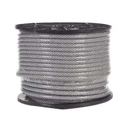 Campbell Chain Clear Vinyl Galvanized Steel 1/4 in. D X 200 ft. L Aircraft Cable