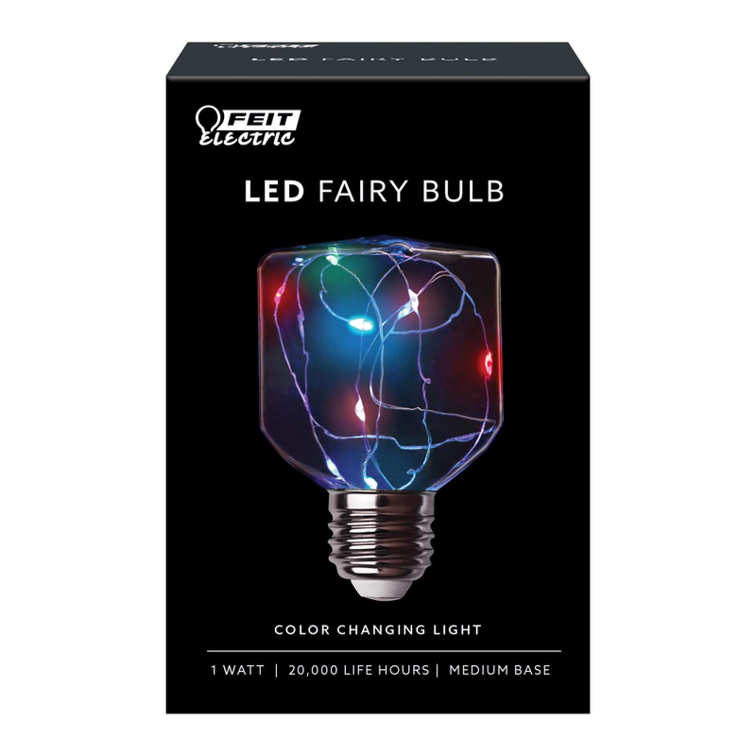 Photos - Light Bulb WATT Feit Square E26  LED Bulb Multi-Colored 1  Equivalence 1 pk FY (Medium)