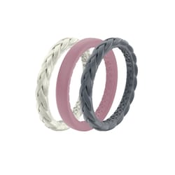 Groove Life Serenity Unisex Round Assorted Stackable Rings Silicone Water Resistant Size 6