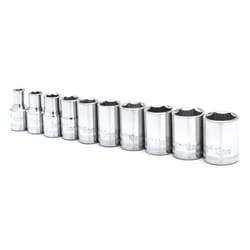 Crescent 1/4 in. X 1/4 in. drive Metric 6 Point Standard Socket Set 10 pc