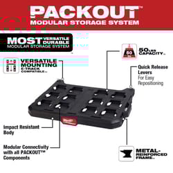Milwaukee Packout 3.9 in. H X 21 in. W X 16.6 in. D Black Metal/Plastic Shelf Milwaukee Packout 3.9 in. H X 21 in. W X 16.6 in. D Black Metal/Plastic Shelf