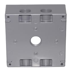 Sigma Engineered Solutions New Work 31 cu in Square Metallic 2 gang Weatherproof Box Gray