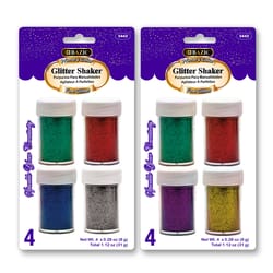 Bazic Products Assorted Primary Glitter Shaker Exterior and Interior 1.12 oz