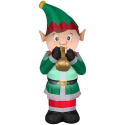 Gemmy LED 6 ft. Elf Playing Trumpet Inflatable