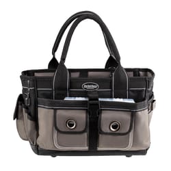 Bucket Boss 9 in. H Polyester All-Purpose Tool Bag 16 pocket Black/Gray 1 pc