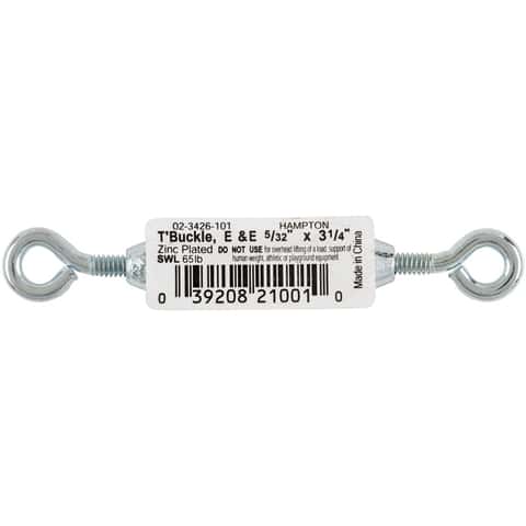 Hampton Zinc-Plated Aluminum/Steel Turnbuckle 120 lb Hampton Zinc-Plated Aluminum/Steel Turnbuckle 120 lb