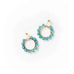 Matr Boomie Jatasya Women's Hoop Teal Earrings