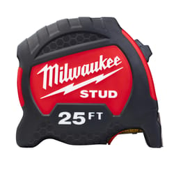 Milwaukee Stud 25 ft. L X 1-5/16 in. W Compact Wide Blade Tape Measure 1 pk