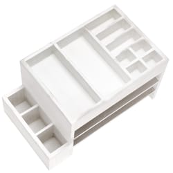 Elegant Designs 8.5 in. H X 15.5 in. W X 9 in. D Cubbies and Letter Tray Desktop Organizer White