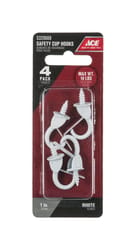 Ace Medium White Steel 1.375 in. L Cup Hook 10 lb 4 pk