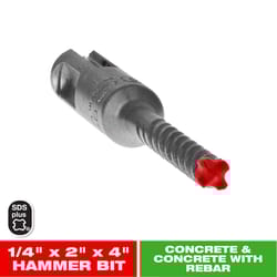 Diablo Rebar Demon 1/4 in. X 4 in. L Carbide Hammer Drill Bit SDS-Plus Shank 1 pk