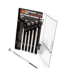 Performance Tool Phillips/Slotted 6-in-1 Interchangeable Screwdriver Set 6 pc