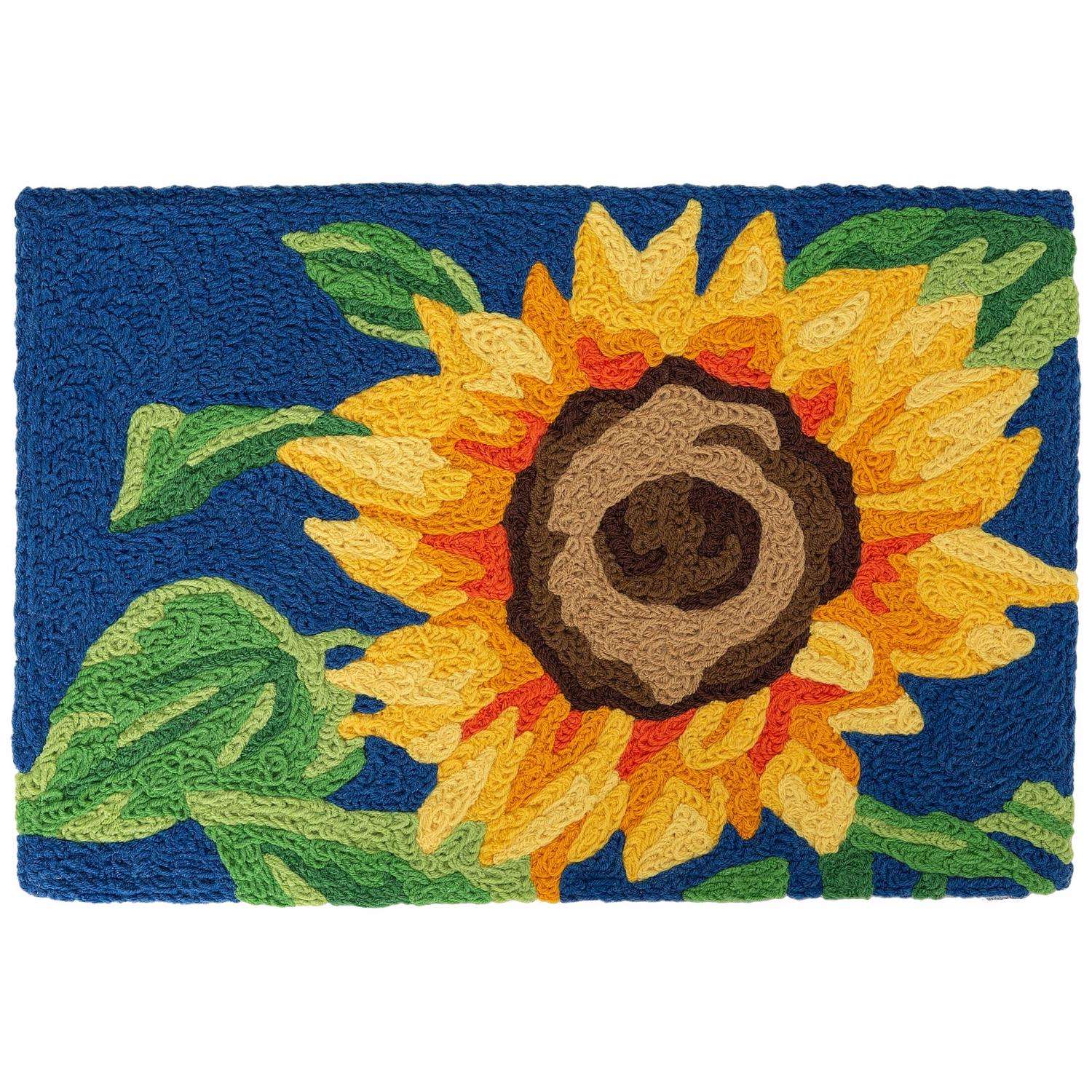 Jellybean 30 in. L X 20 in. W Multicolored Bold Sunflower Polyester Rug  Ace Hardware