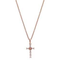 Montana Silversmiths Women's Entwined Brilliant Cross Rose Gold Necklace Water Resistant