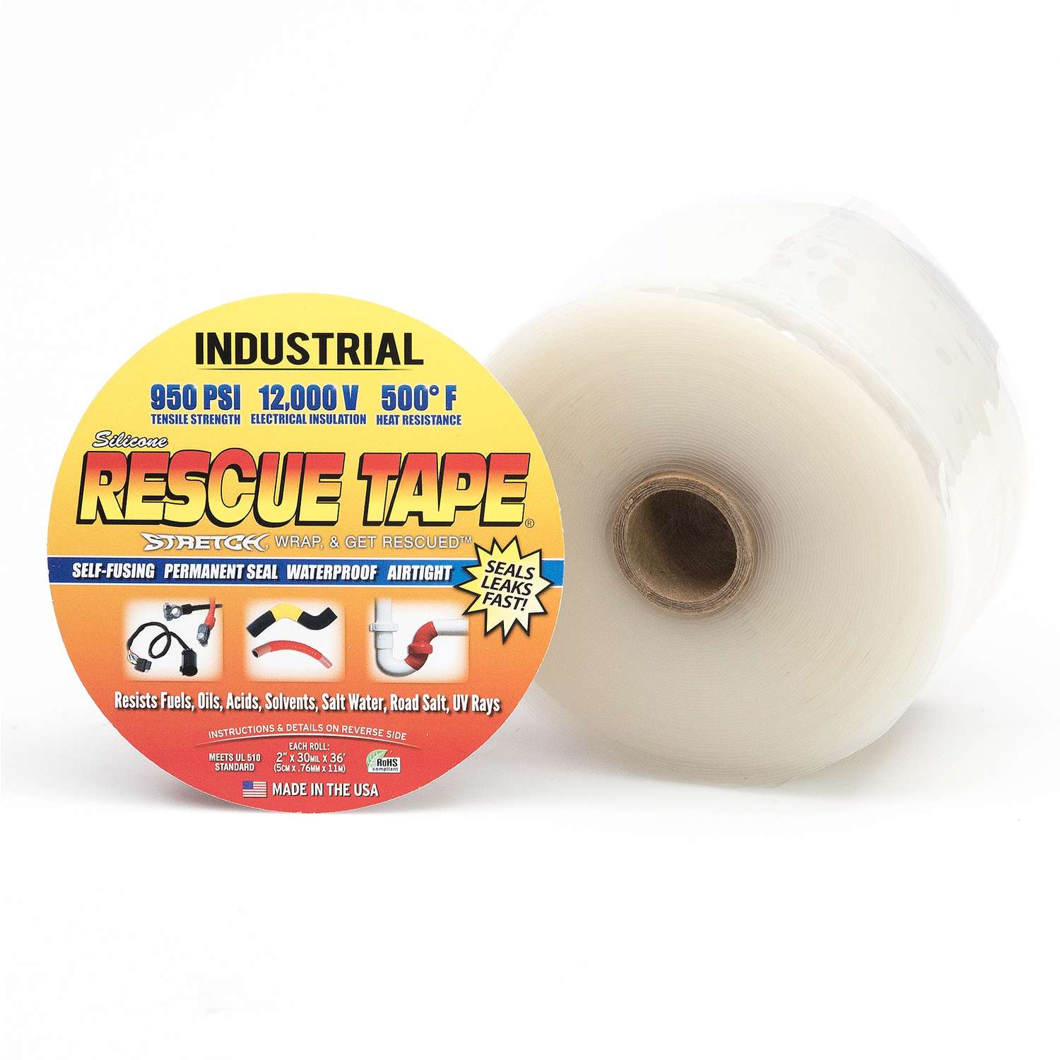 Rescue Tape 2 in. W X 36 ft. L Clear SelfFusing Silicone Tape Ace Hardware