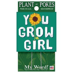 My Word! Multicolored Wood 4 in. H You Grow Girl Plant Pokes