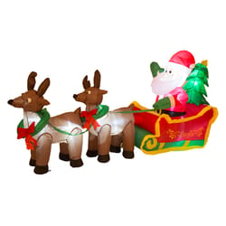 Glitzhome 13.31 in. Santa Sleigh & Reindeer Inflatable