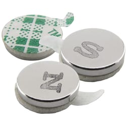 Magnet Source 0.375 in. L X 0.375 in. W Silver Disc Magnets with Adhesive 1.68 lb. pull 12 pc