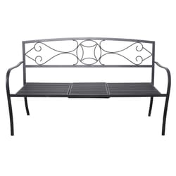 Alpine Black Cast Iron Garden Bench 34 in. H X 59 in. L X 21 in. D