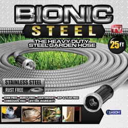 Bionic Steel Pro 25 ft. L Heavy Duty Commercial Grade Garden Hose Silver