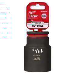Milwaukee SHOCKWAVE 1-9/16 in. X 1/2 in. drive SAE 6 Point Standard Impact Rated Socket 1 pc