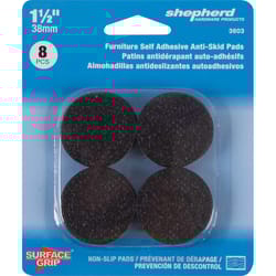Shepherd Hardware Foam Self Adhesive Anti-Skid Pad Black Round 1-1/2 in. W X 1-1/2 in. L 8 pk