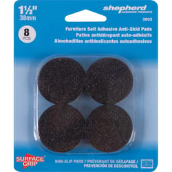 Shepherd Hardware Foam Self Adhesive Anti-Skid Pad Black Round 1-1/2 in. W X 1-1/2 in. L 8 pk