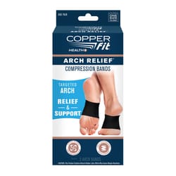 Copper Fit Health+ Black Basic Foot Compression Sleeve 1 box 2 ct
