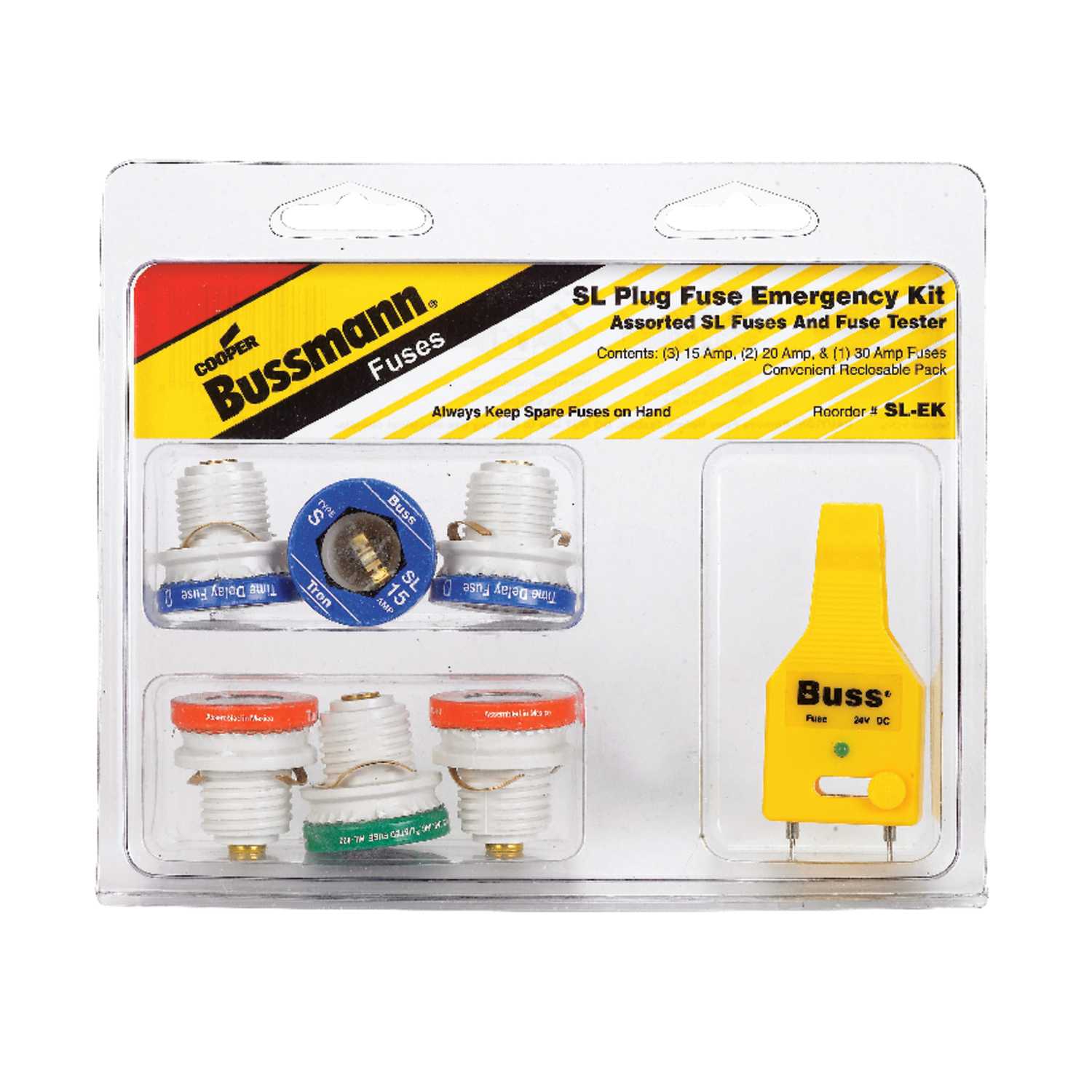 Bussmann 30 amps 125 volts Plastic Plug Fuse Kit 7 pk Ace Hardware