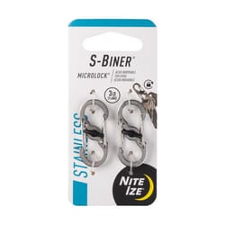 Nite Ize MicroLock 1.8 in. D Stainless Steel Silver Carabiner Key Holder Nite Ize MicroLock 1.8 in. D Stainless Steel Silver Carabiner Key Holder