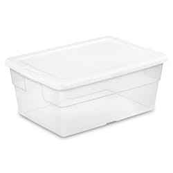 Sterilite Storage Box 16 Qt., 16.6  L x 11.8  W x 7  H Clear