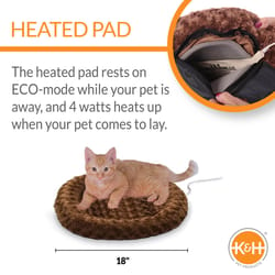 K&H Pet Prodcuts Thermo-Kitty Fashion Splash Mocha Bed Sm Brown Thermo-Kitty Fashion Splash Heated P