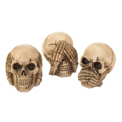 Dragon Crest 2 in. Hear, See, Speak Skulls Halloween Decor