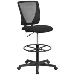 Flash Furniture Black Fabric Drafting Stool