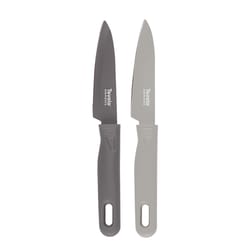 Tovolo Charcoal/Warm Gray Plastic/Stainless Steel Pairing Knives