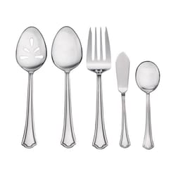 Pfaltzgraff Silver Stainless Steel Scalloped tip Flatware Set 53 pk