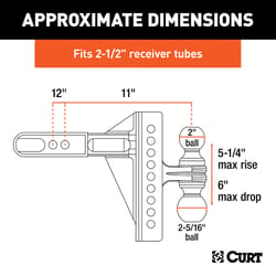 CURT 20000 lb. cap. 2.5 in. Ball Mount