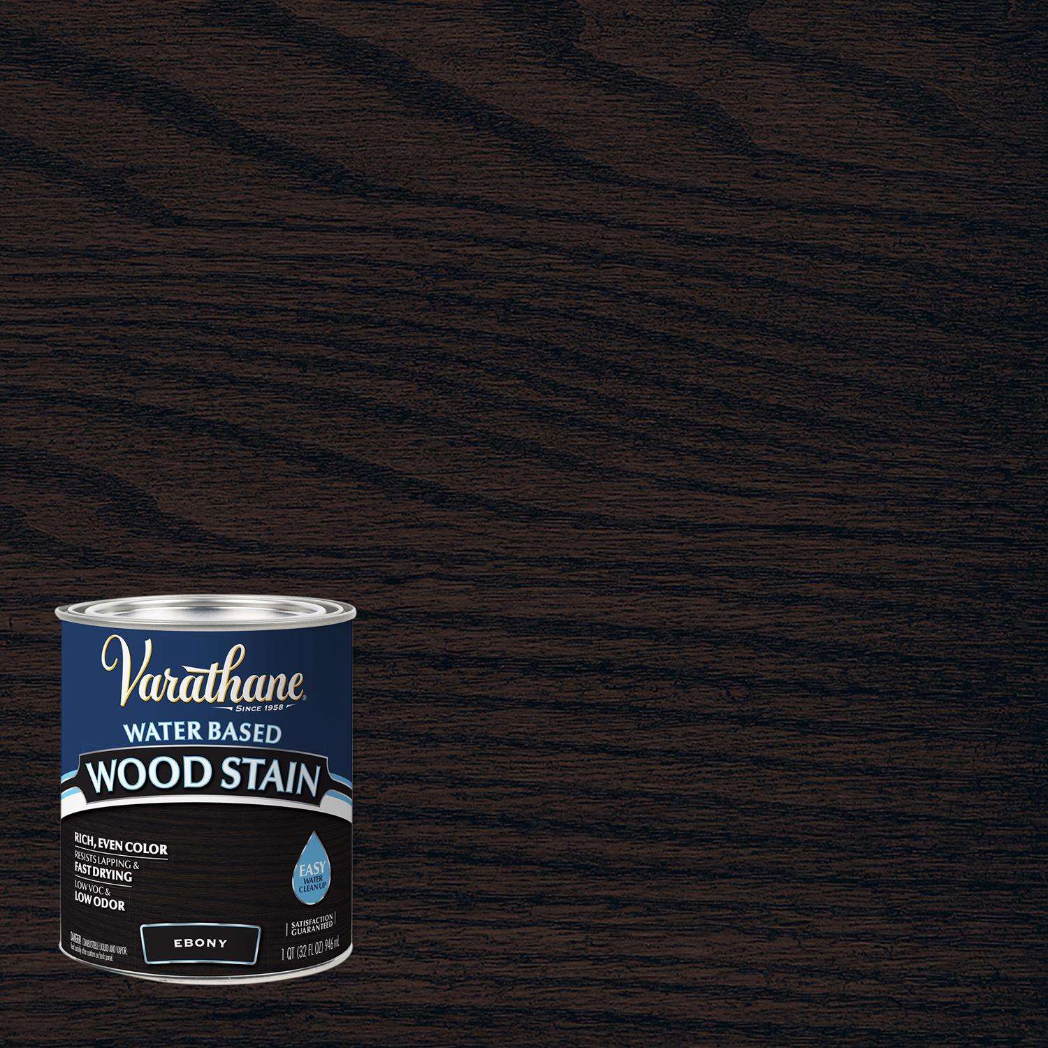 Varathane SemiTransparent Ebony WaterBased Wood Stain 1 qt Ace Hardware