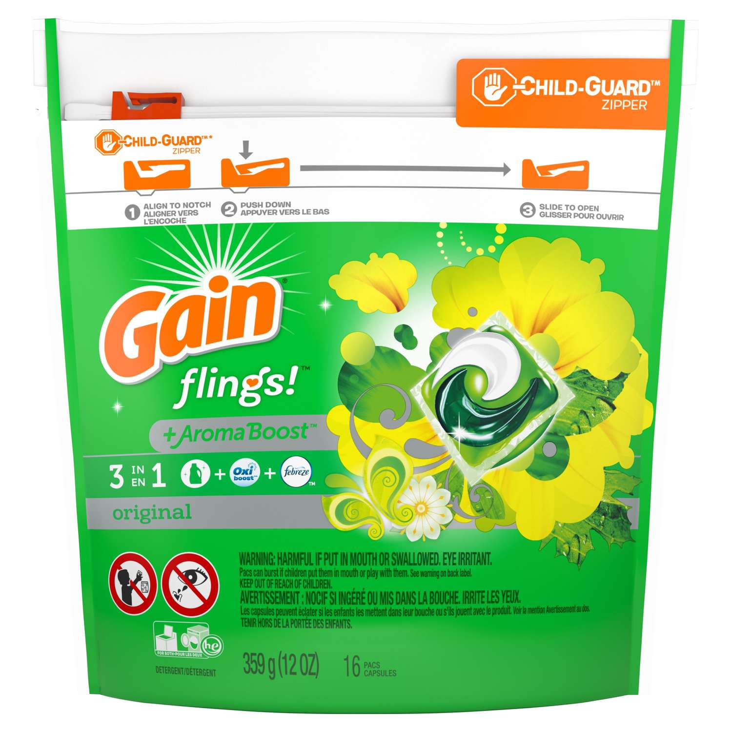 Gain Flings Original Scent Laundry Detergent Pod 16 pk - Ace Hardware