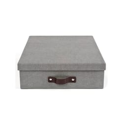 Bigso Box of Sweden Oskar 3.3 in. H X 10.2 in. W X 13.7 in. D Document Box Gray