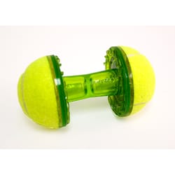 Hyper Pet Chewz Green TPR Tennis Barbell Chew Dog Toy 1 pk