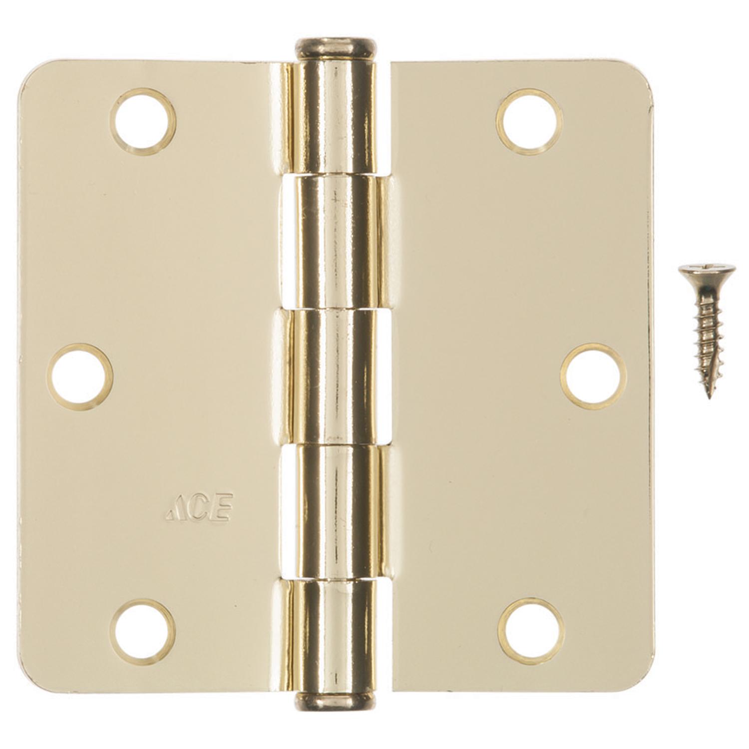Ace 3-1/2 in. L Bright Brass Residential Door Hinge 3 pk - 01-3550-357 - Hardware Accessories  sku 01-3550-357